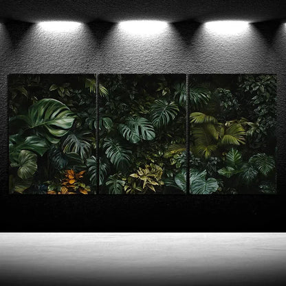 3pcs Green Plants Under The Sunshine Metal Print Ready to Hang Art