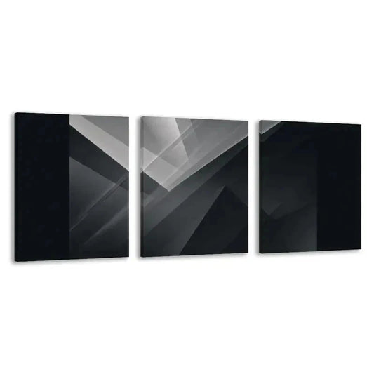 3pcs Black & White Geometric Art Design   Wall Art Set Canvas Framed 60x90cm - High Quality Print 100% Australian Made Wall Canvas Ready to Hang