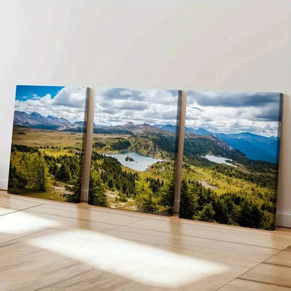 3pcs Mountain Nature Forest & Lake Wall Art Set Canvas Framed 40x60cm - High Quality Print 100% Australian Made Wall Canvas Ready to Hang