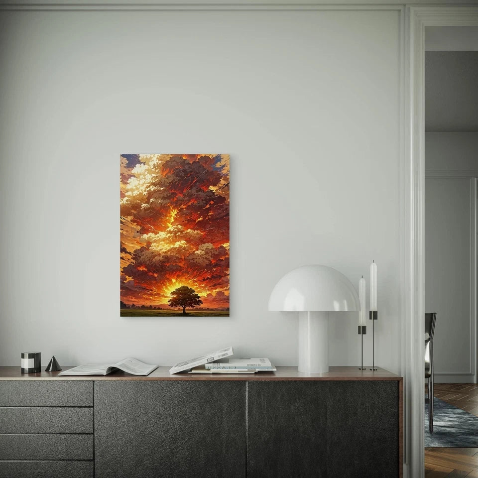Erupting Sky Tree Vista Metal Print Ready to Hang