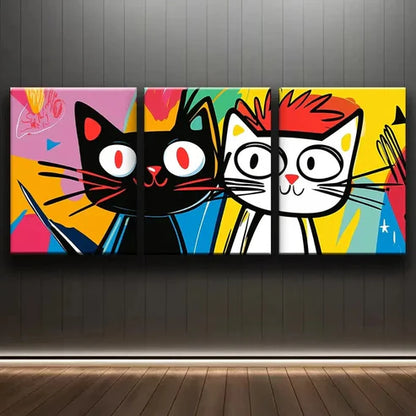 3pcs Abstract Cloth Painting Colorful Perfect Wall Art Set Canvas Unframed - High Quality Print 100% Australian Made Wall Canvas