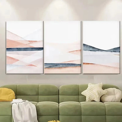 3pcs Watercolor Abstract, Modern Minimalist Wall Art Set Canvas Framed 50x70cm - High Quality Print 100% Australian Made Wall Canvas Ready to Hang