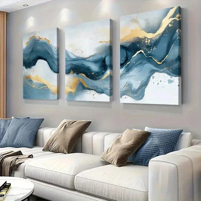 3pcs Modern And Flowing Design Wall Art Set Canvas Framed 40x60cm - High Quality Print 100% Australian Made Wall Canvas Ready to Hang
