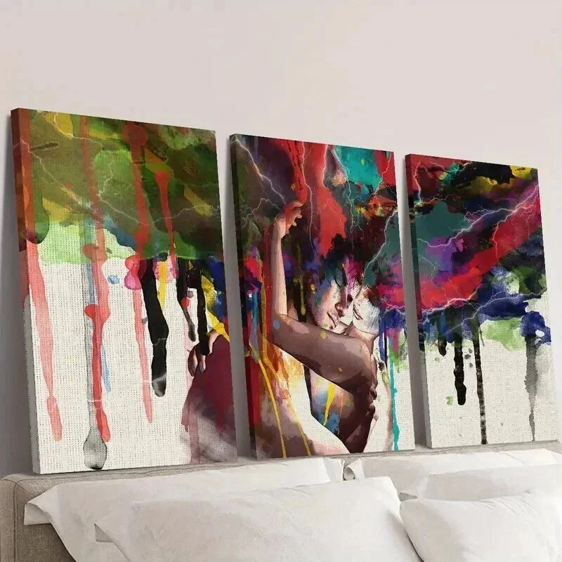 3pcs Classic Modern Love Embrace Tree Wall Art Set Canvas Framed 40x60cm - High Quality Print 100% Australian Made Wall Canvas Ready to Hang