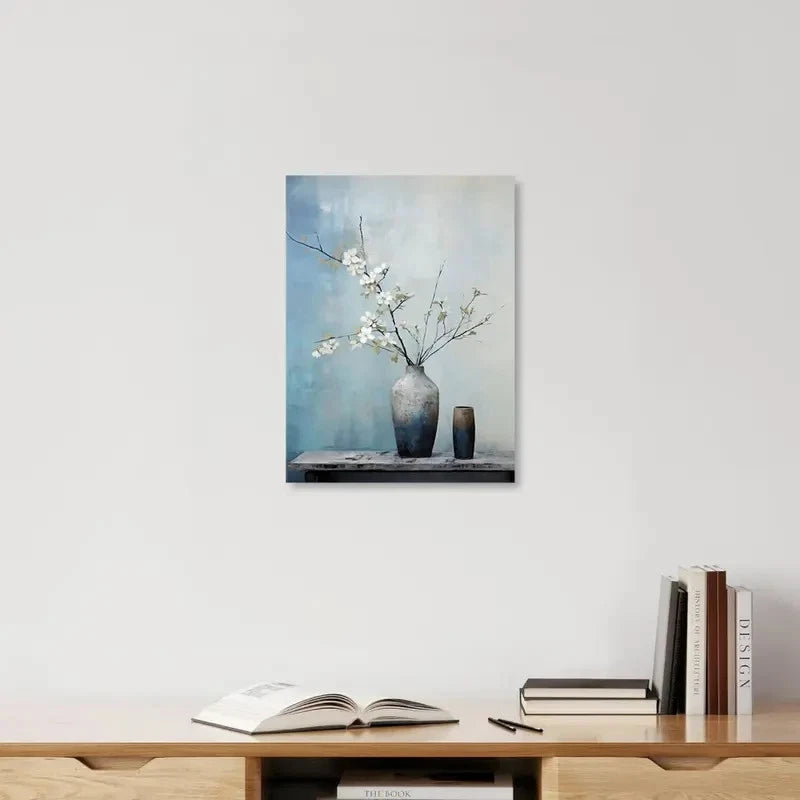 Beautiful Carnation Minimalist Floral Painting 40x60cm Metal Print Ready to Hang
