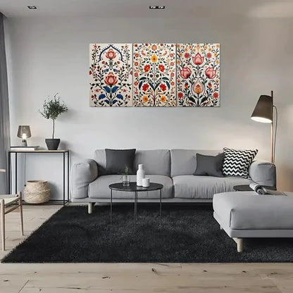 3pcs Colorful Floral Bohemian Wall Art Canvas Unframed - High Quality Print 100% Australian Made Wall Canvas