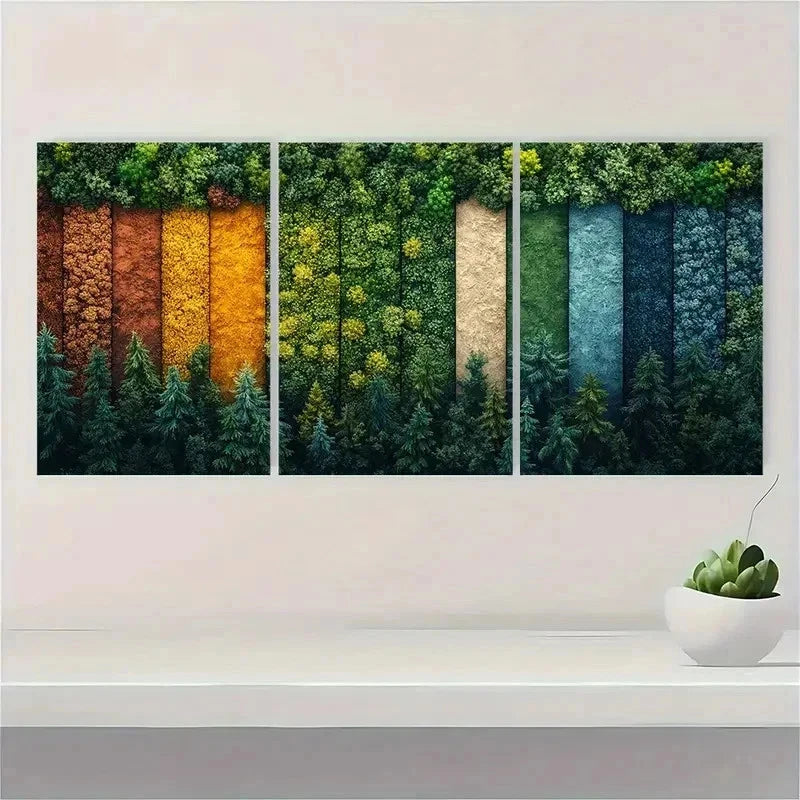 3pcs Patchwork Nature Scenic Landscape Perfect Wall Art Set Canvas Framed 60x90cm - High Quality Print 100% Australian Made Wall Canvas Ready to Hang