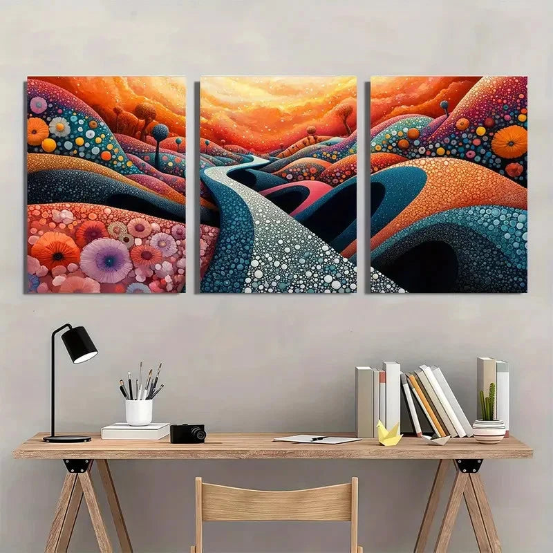 3pcs Abstract Panoramic Jacanid Marble Perfect Wall Art Set Canvas Framed 40x60cm - High Quality Print 100% Australian Made Wall Canvas Ready to Hang