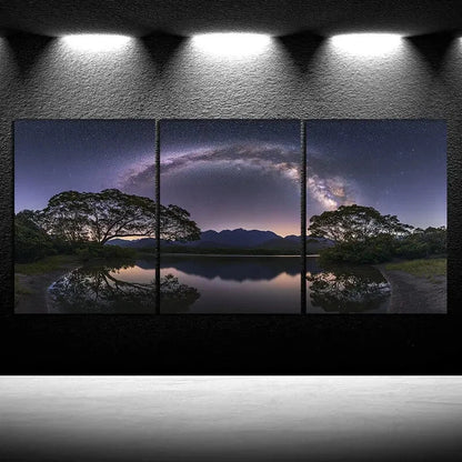 3pcs Milky Way Night Sky Water Resistant Metal Print Ready to Hang Art