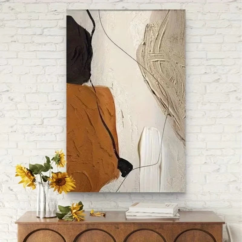 Exceptional Hand-Painted Abstract Metal Print Ready to Hang