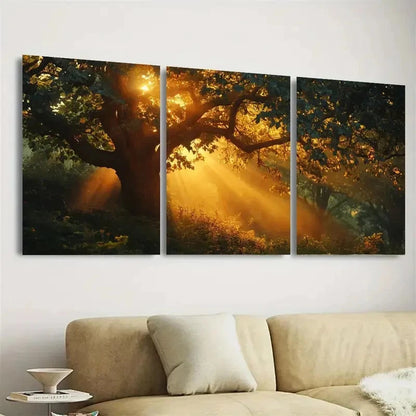 3pcs Serene Forest Wall Art Set Canvas Framed 60x90cm - High Quality Print 100% Australian Made Wall Canvas Ready to Hang