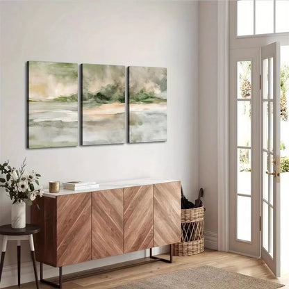 3pcs  Modern Neutral Abstract Minimalist Scenery Wall Art Set Canvas Framed 50x70cm -  High Quality Print 100% Australian Made Wall Canvas Ready to Hang