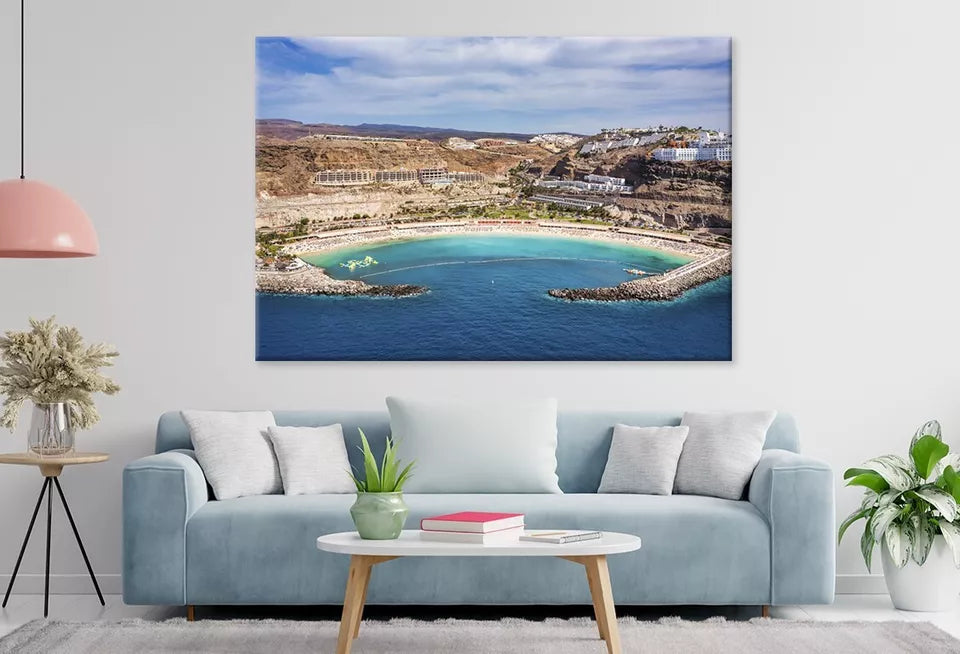 Elegant Amadores Beach In Spain  Wall Art Decor 100% Australian Made