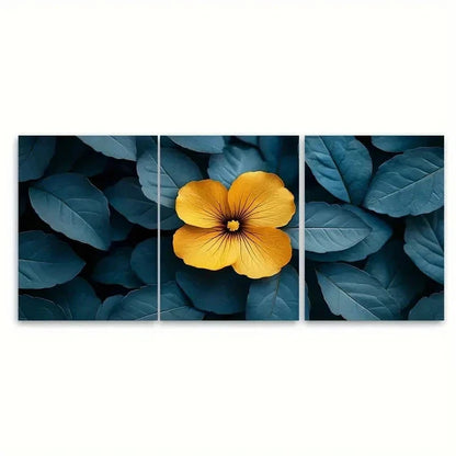 3pcs Exotic Yellow Flower Foliage Picture DT   Wall Art Set Canvas Framed 60x90cm - High Quality Print 100% Australian Made Wall Canvas Ready to Hang