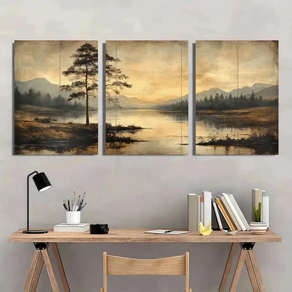 3pcs Serene Countryside Landscape Wall Art Set Canvas Framed 40x60cm - High Quality Print 100% Australian Made Wall Canvas Ready to Hang