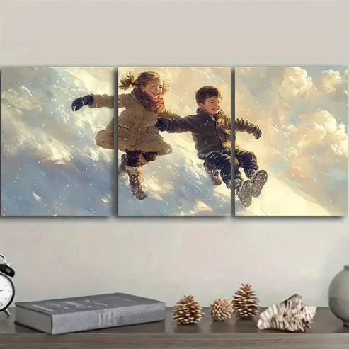 3pcs Two Youngsters Wall Art Set Canvas Unframed - High Quality Print 100% Australian Made Wall Canvas