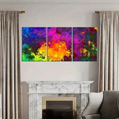 3pcs Vibrant Abstract Watercolor Decor Wall Art Set Canvas Framed 40x60cm - High Quality Print 100% Australian Made Wall Canvas Ready to Hang