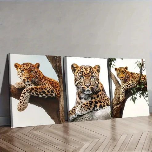 3pcs Leopard Wall Art Set Canvas Unframed – High Quality Print 100% Australian Made Wall Canvas
