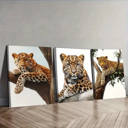 3pcs Leopard Wall Art Set Canvas Unframed – High Quality Print 100% Australian Made Wall Canvas