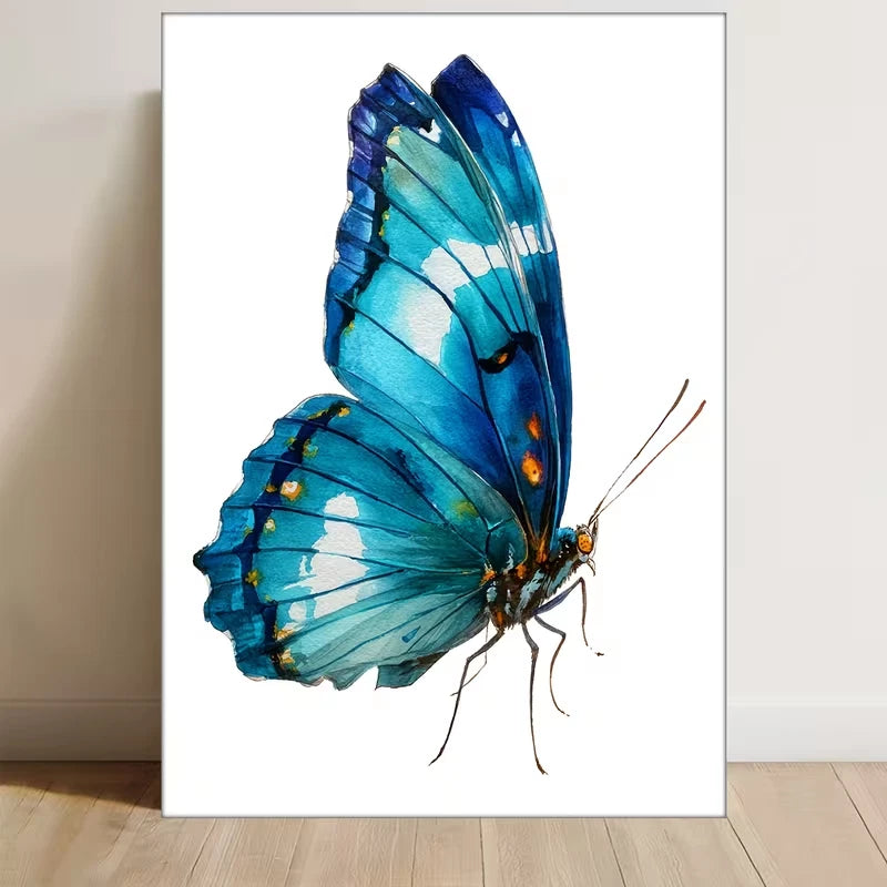 Vibrant Morpho Didius Illustration Metal Print Ready to Hang