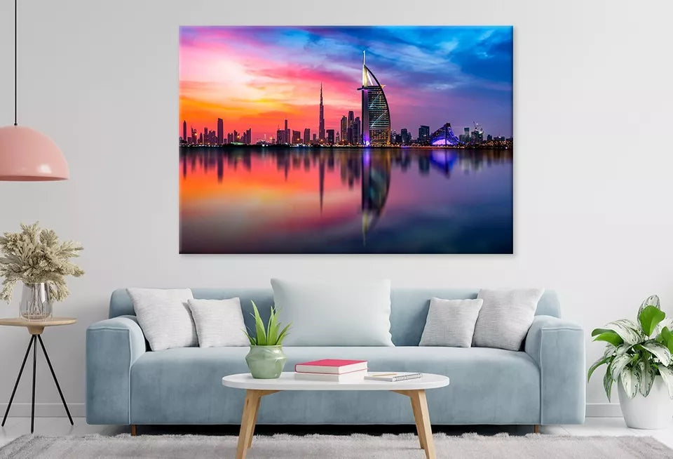 Dubai Skyline And Downtown Wall Art Decor 100% Australian Made