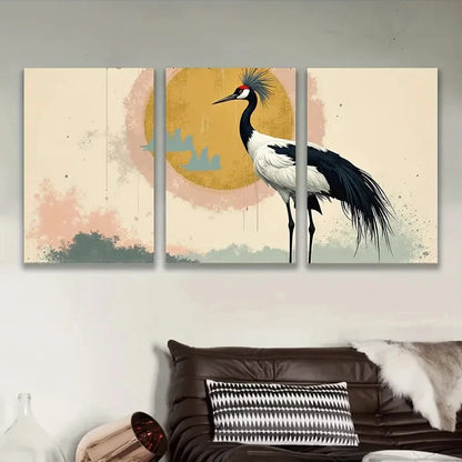 3pcs Vibrant Peacock And Sunset Scene Wall Art Set Canvas Framed 60x90cm - High Quality Print 100% Australian Made Wall Canvas Ready to Hang