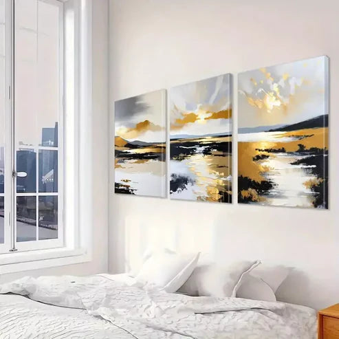 3pcs Modern Abstract Landscape Canvas Framed 60x90 cm - High Quality Print 100% Australian Made Wall Canvas Ready to Hang