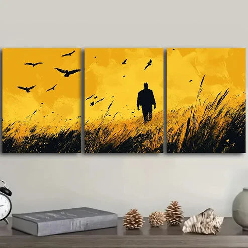 3pcs A Man in the Distance for Home Wall Art Set Canvas Unframed – High Quality Print 100% Australian Made Wall Canvas