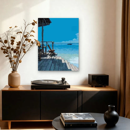 Manga-Style Zanzibar Seascape 40x60cm Metal Print Ready to Hang