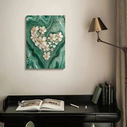 Featuring a Green Marble Design by Hocapontas Painting 40x60cm Metal Print Ready to Hang