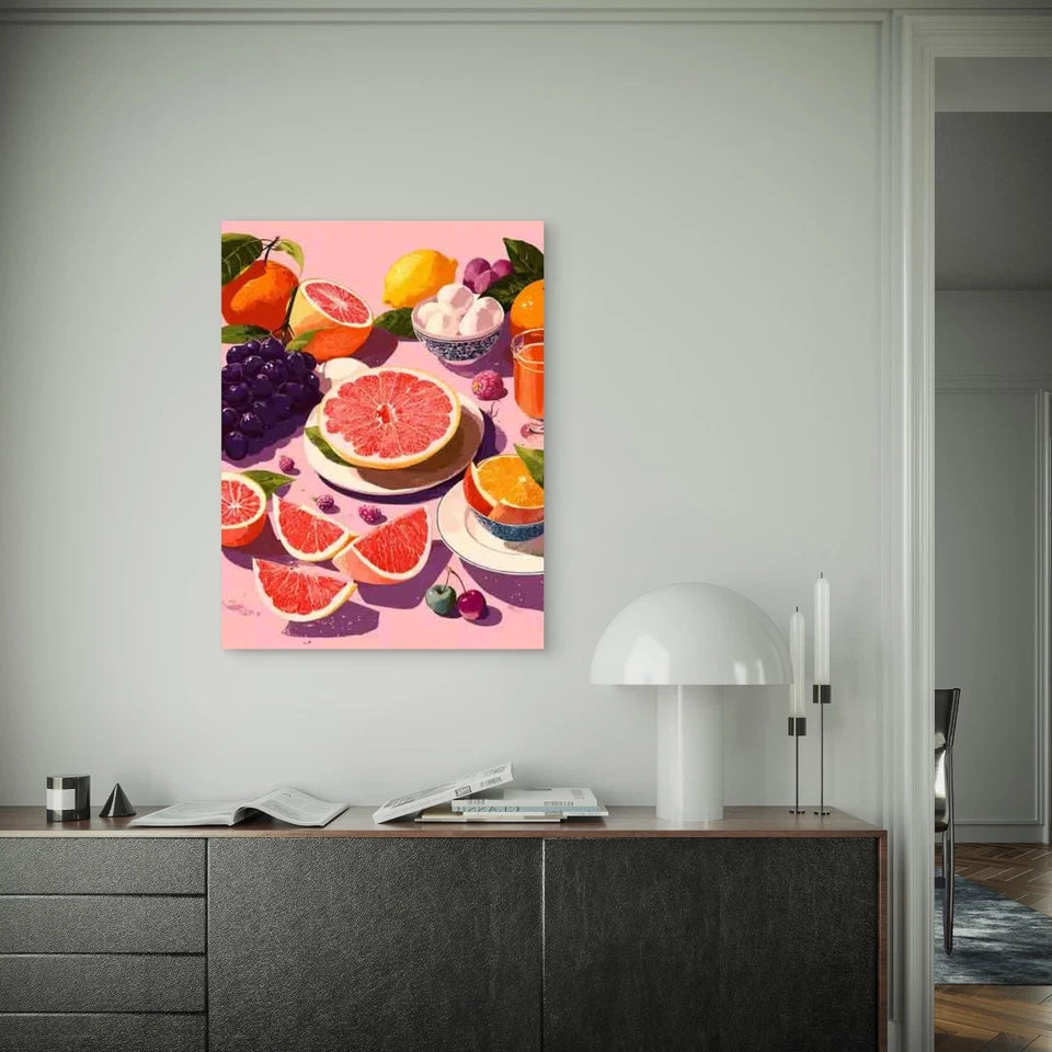 Vintage Citrus & Berry 60x90cm Metal Print Ready to Hang