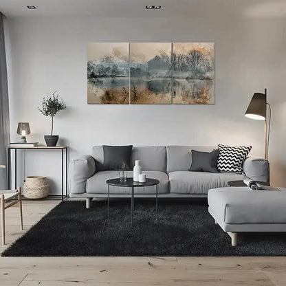 3pcs Abstract Landscape Brown and Beige Themed Wall Art Set Canvas Framed 40x60cm - High Quality Print 100% Australian Made Wall Canvas Ready to Hang