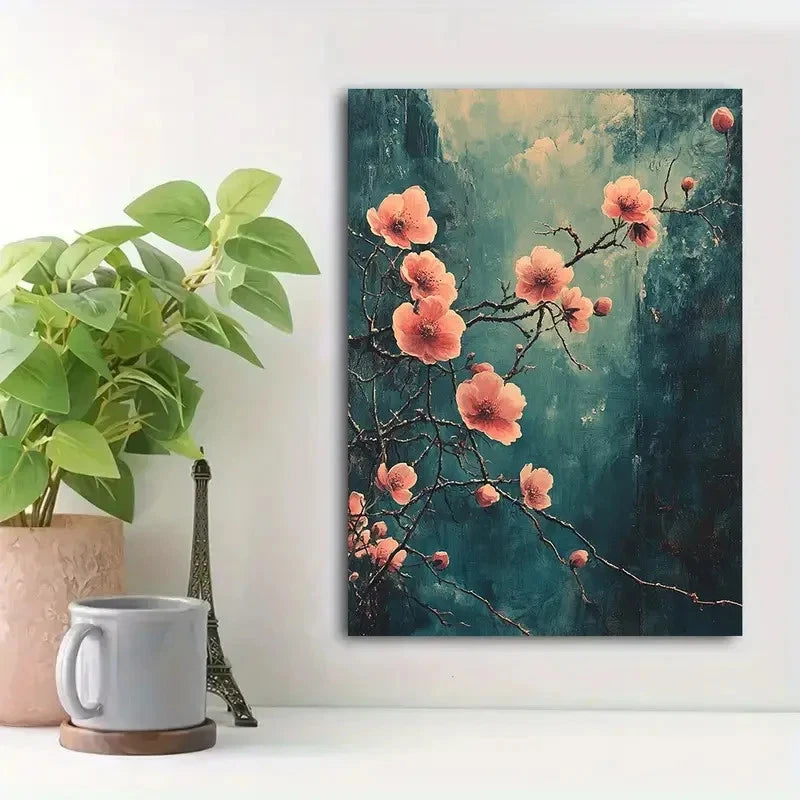 Beautiful Vintage Gothic Ghostly Floral Painting 40x60cm Metal Print Ready to Hang