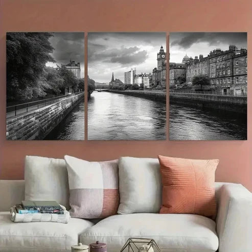 3pcs Black And White Painterly Perfect Wall Art Set Canvas Unframed - High Quality Print 100% Australian Made Wall Canvas