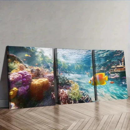 3pcs Deco Sea Creatures Wall Art Set Canvas Unframed - High Quality Print 100% Australian Made Wall Canvas