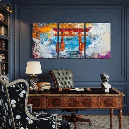 3pcs Ocean Waves Vibrant Abstract Metal Print Ready to Hang Art