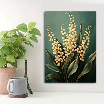 Beautiful Vintage Lily Of The Valley Painting  60x90cm Metal Print Ready to Hang