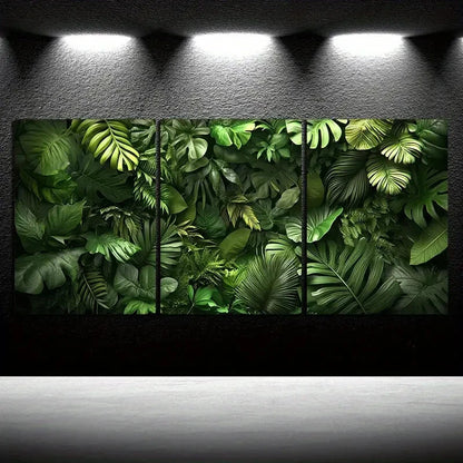 3pcs Green Plants Under The Sunshine Nature Metal Print Ready to Hang Art