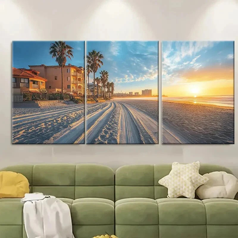 3pcs Coronado Beach Coastal Beach House Metal Print Ready to Hang Art