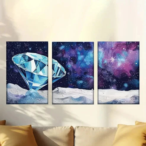 3pcs Diamonds under the stars Wall Art Set Canvas Unframed - High Quality Print 100% Australian Made Wall Canvas
