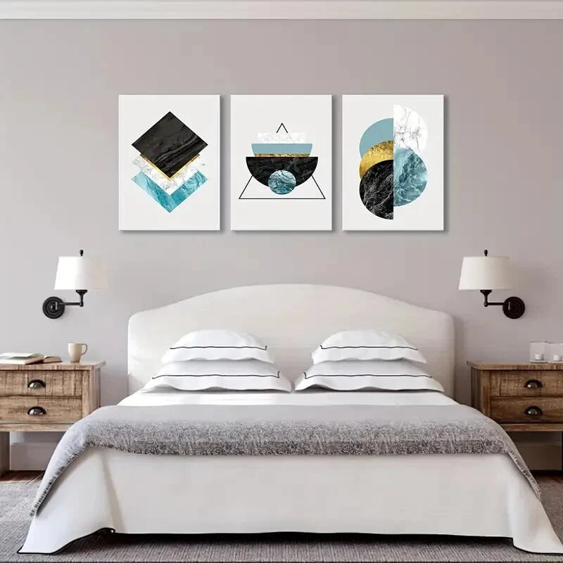 3pcs Versatile Marble Patterns Metal Print Ready to Hang Art