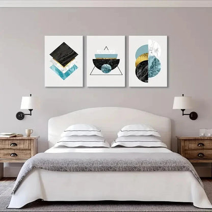 3pcs Versatile Marble Patterns Metal Print Ready to Hang Art