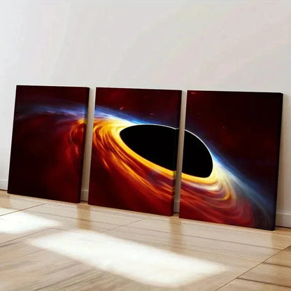 3pcs Space Fantasy Theme Black Hole Wall Art Set Canvas Framed 40x60cm - High Quality Print 100% Australian Made Wall Canvas Ready to Hang