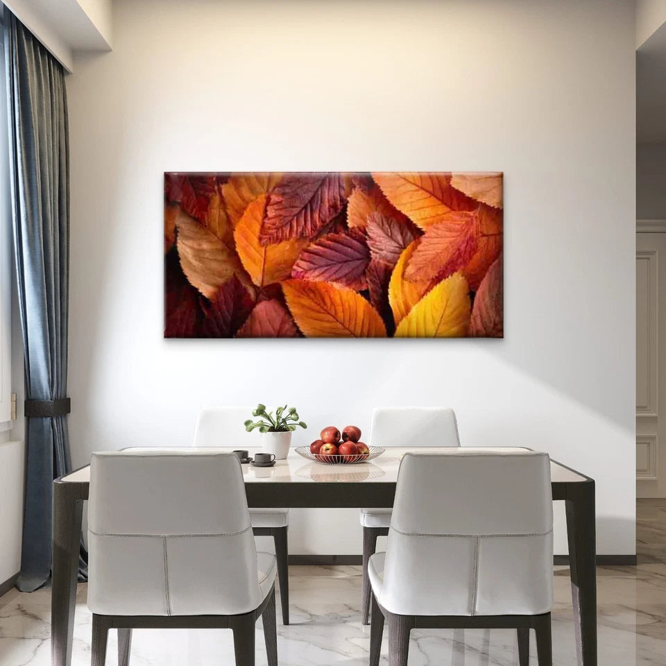Featuring Autumn Leaves Wall Art Canvas Office Home Room Framed 120x60cm