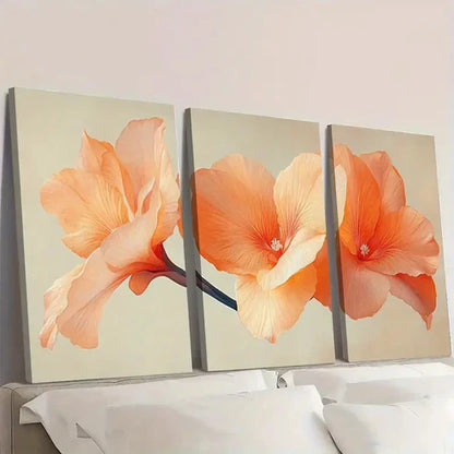 3pcs Canna Flower Print Plant Art ER Wall Art Set Canvas Unframed - High Quality Print 100% Australian Made Wall Canvas - Bella Home Decor