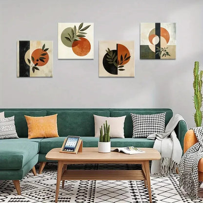 4pcs Botanical Square Wall Art Canvas Framed