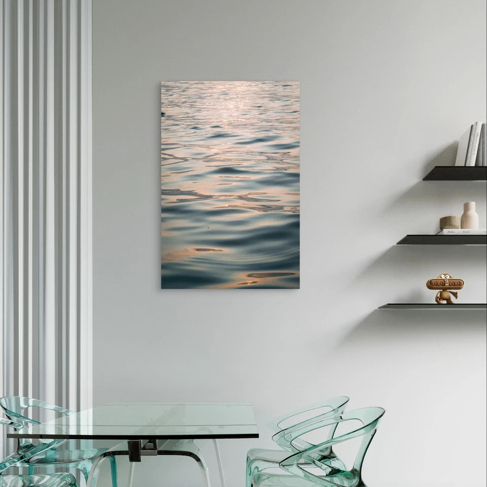 Shimmering Water Surface and Gentle Ripples 40x60cm Metal Print Ready to Hang