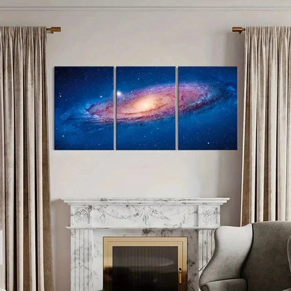 3pcs Universe Milky Way Galaxy Decor Wall Art Set Canvas Framed 40x60cm - High Quality Print 100% Australian Made Wall Canvas Ready to Hang