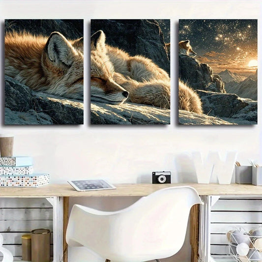 3pcs Pack Night Bodies Curled Metal Print Ready to Hang Art