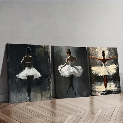 3pcs Modern Contemporary Ballerina Perfect Wall Art Set Canvas Framed 40x60cm - High Quality Print 100% Australian Made Wall Canvas Ready to Hang